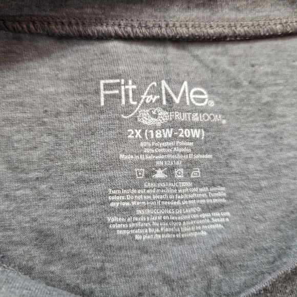 Fruit of the Loom Fit for Me T-Shirts Women's 2X 1 Gray 1 Graphic Short Sleeve - Picture 5 of 16